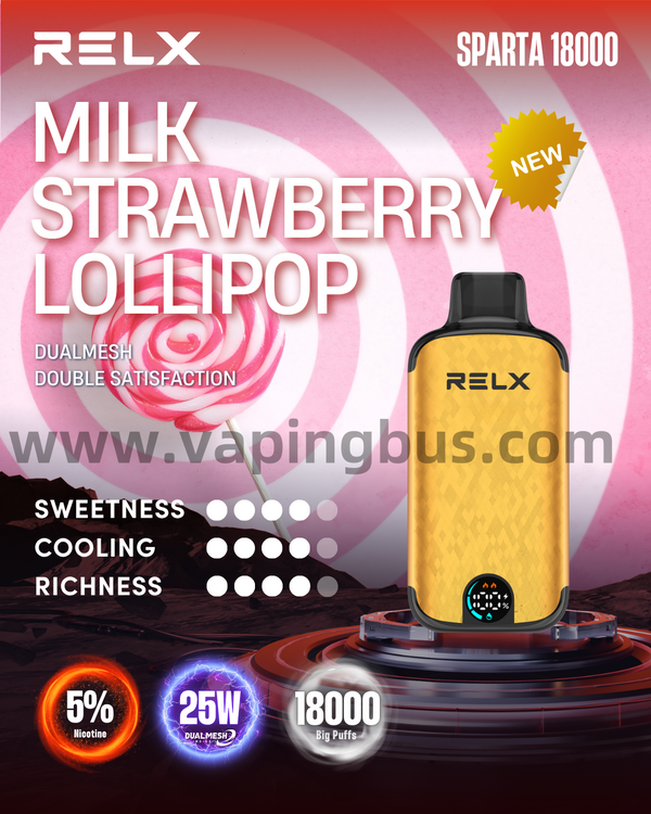 Relx SPARTA 18000 Puffs-Milk Strawberry Lollipop