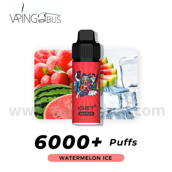 IGET Bar Plus Disposable Vape 6000 Puffs - Watermelon Ice - Vapingbus