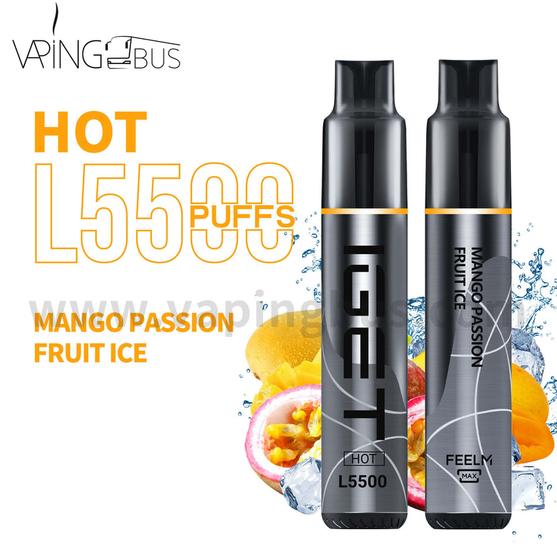 IGET Hot Disposable Vape 5500 Puffs - Mango Passion Fruit Ice