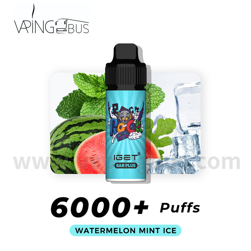 IGET Bar Plus Disposable Vape 6000 Puffs - Watermelon Mint Ice