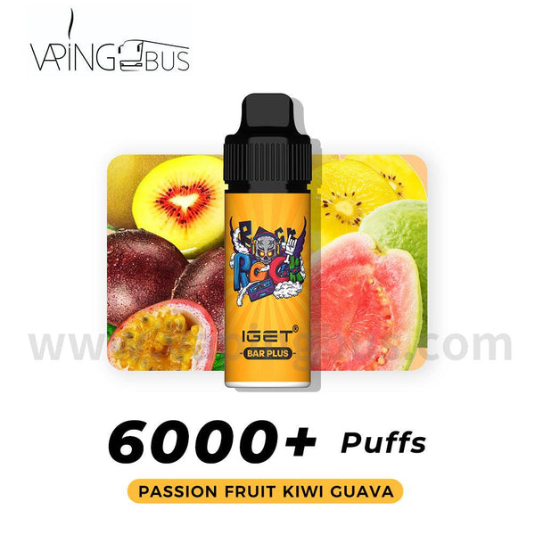 IGET Bar Plus Disposable Vape 6000 Puffs - Passion Fruit Kiwi Guava - Vapingbus