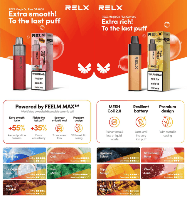 RELX MagicGo Disposable Vape 4000 Puffs - Vapingbus