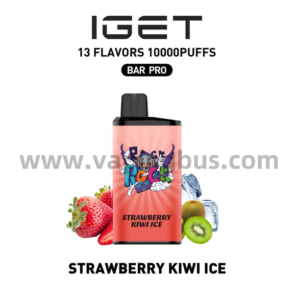 IGET Bar Pro Disposable Vape 10000 Puffs - Strawberry Kiwi