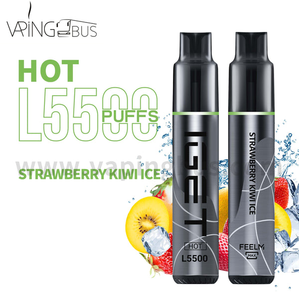 IGET Hot Disposable Vape 5500 Puffs - Strawberry Kiwi Ice