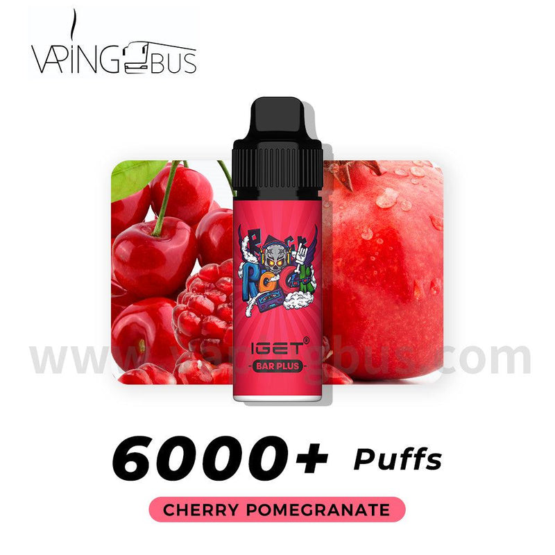IGET Bar Plus Disposable Vape 6000 Puffs - Cherry Pomecranate