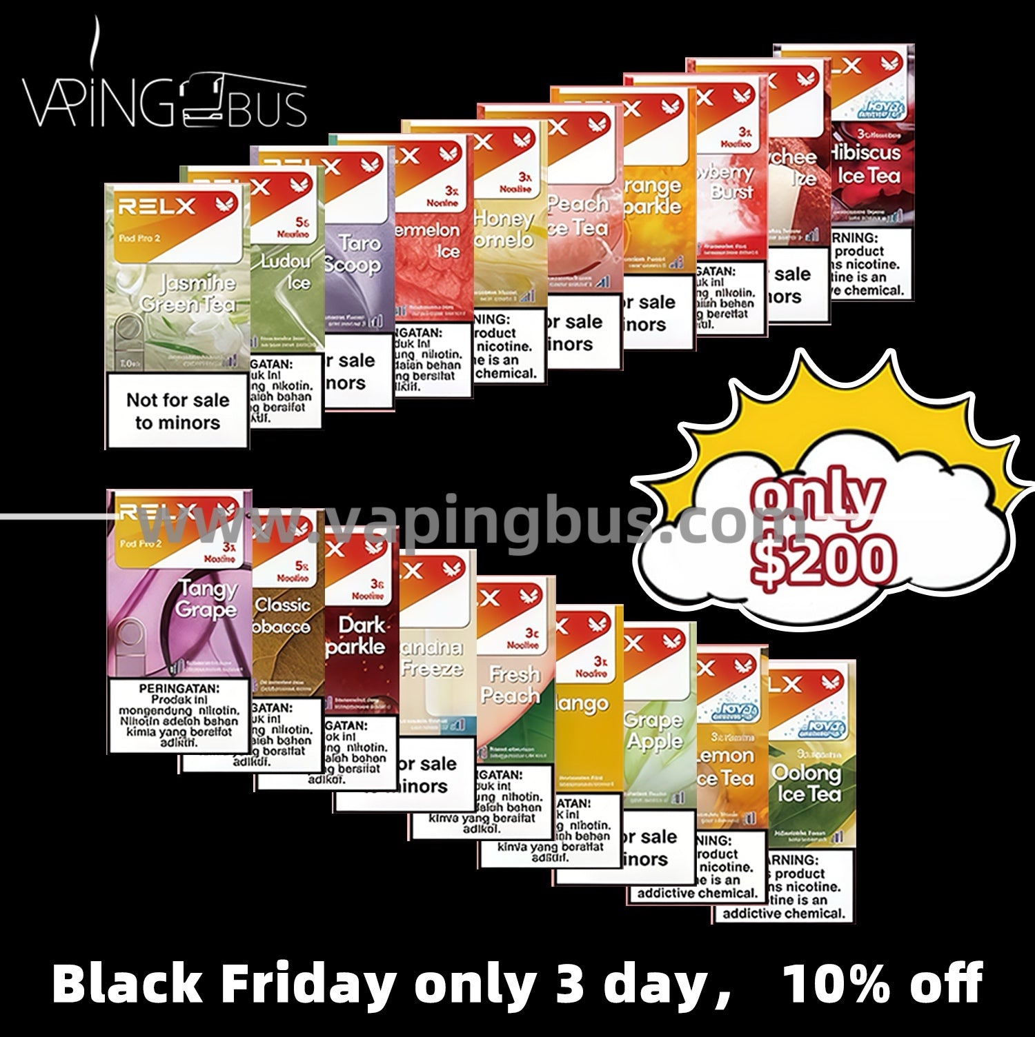 20x RELX Pro 2 Pod Of Bundle