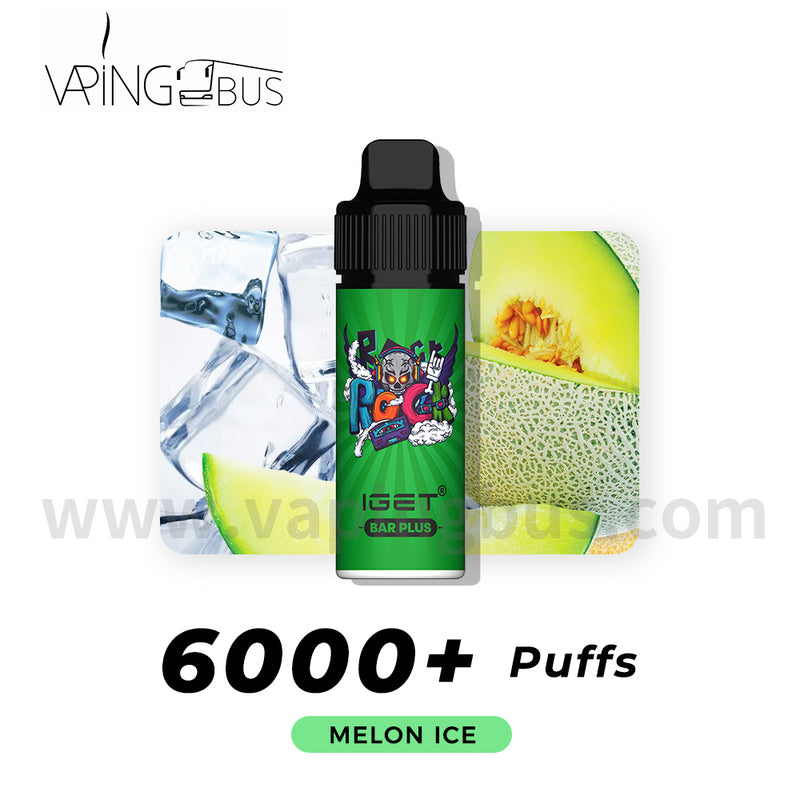 IGET Bar Plus Disposable Vape 6000 Puffs - Melon Ice