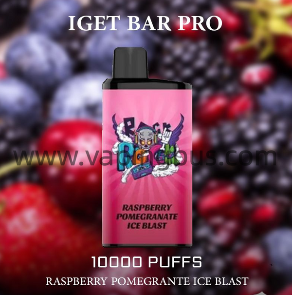 IGET Bar Pro Disposable Vape 10000 Puffs - Raspberry Pomegranate Ice Blast