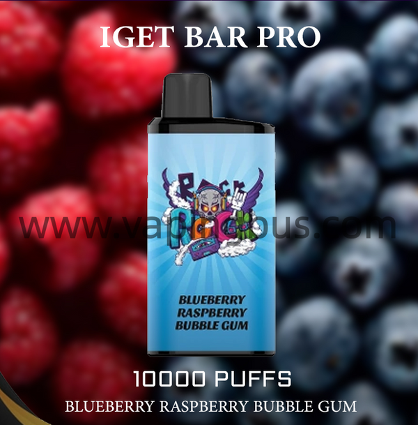 IGET Bar Pro Disposable Vape 10000 Puffs - Blueberry Raspberry Bubble Gum