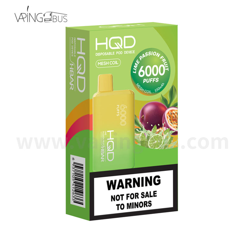HQD Hbar Disposable Vape 6000 puffs - Lime Passion Fruit